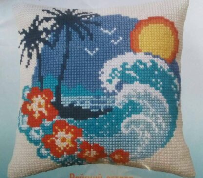 "Brezza hawaiana". Kit-ricamo per cuscino