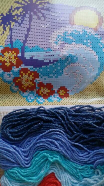 "Brezza hawaiana". Kit-ricamo per cuscino - Image 2