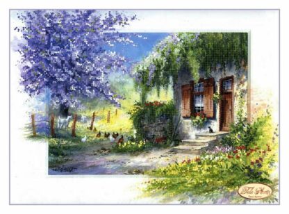 "Casetta in campagna". Schema ricamo a perline