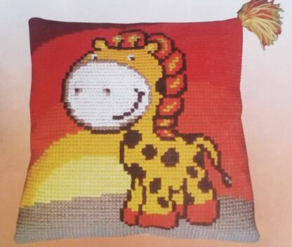 "Giraffa allegra". Kit-ricamo per cuscino