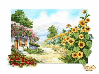 "Paesaggio rustico". Schema ricamo a perline