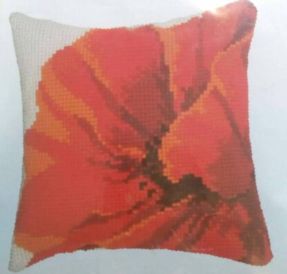 "Un papavero rosso". Kit-ricamo per cuscino