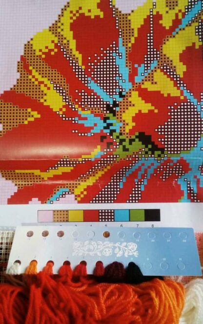 "Un papavero rosso". Kit-ricamo per cuscino - Image 2