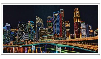 "Luci della città notturna". Kit ricamo a perline