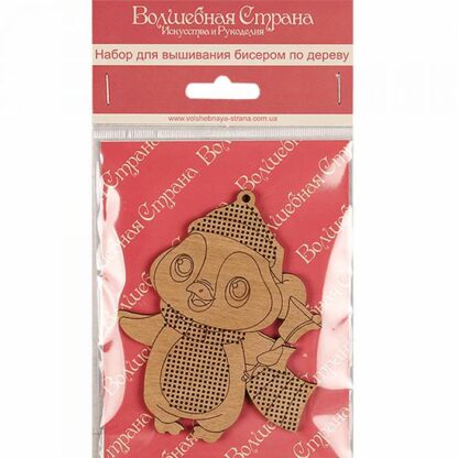 "Il pinguino". Kit ricamo a perline in legno - Image 2