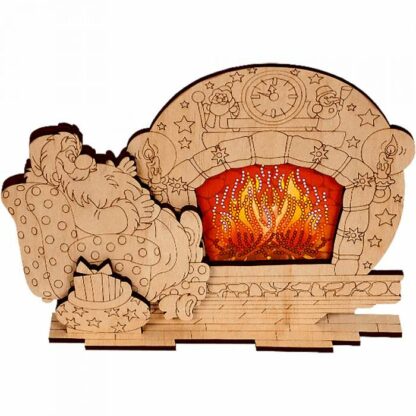 "In attesa di Natale. Babbo Natale". Kit ricamo a perline in legno - Image 2