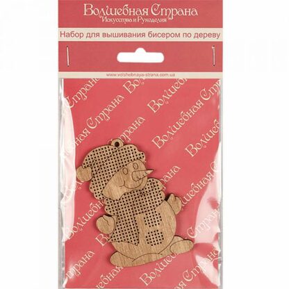 "Pupazzo di neve". Kit ricamo a perline in legno - Image 2