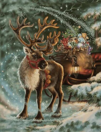 "Renna di Babbo Natale". Schema ricamo a perline