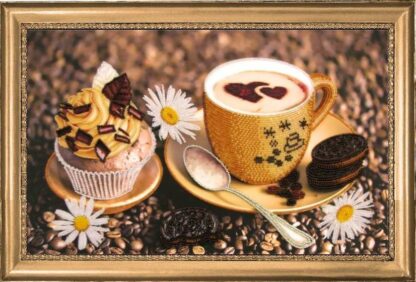 "Il caffè con amore". Kit ricamo a perline - Image 2