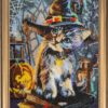 "In attesa di Halloween. Gatto". Kit ricamo a perline - Image 2