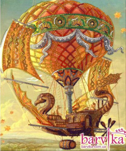 "La barca volante. Lo steampunk". Kit ricamo a perline
