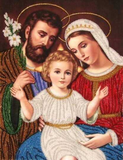 "La Sacra Famiglia". Kit ricamo a perline