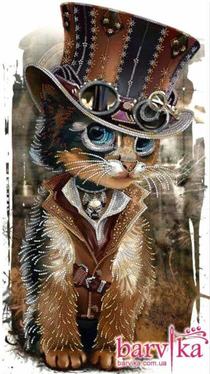 "Mister Gatto. Lo steampunk". Kit ricamo a perline