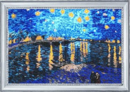 "Notte stellata sul Rodano" di  Vincent van Gogh. Kit ricamo a perline - Image 2