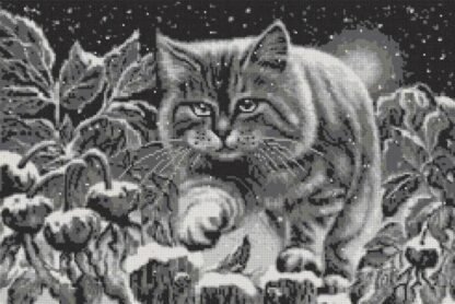 "Passeggiata notturna. Gatto". Schema ricamo a perline