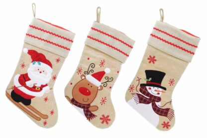 Calza di Natale, colore lino, 3 variazioni