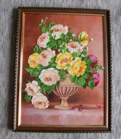 "Vaso di rose". Schema ricamo a perline - Image 2