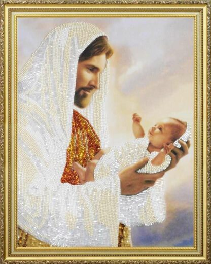 "Gesù con bambino". Kit ricamo a perline - Image 2