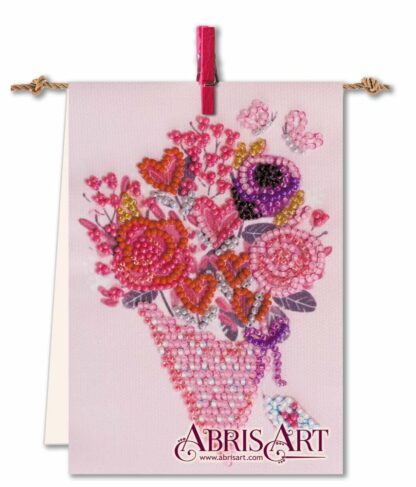 "Bouquet". Kit-bandierina ricamo a perline