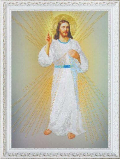 "Divina Misericordia". Kit-Icona ricamo a perline