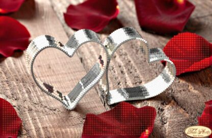 "Felice san Valentino. Cuoricini". Schema ricamo a perline