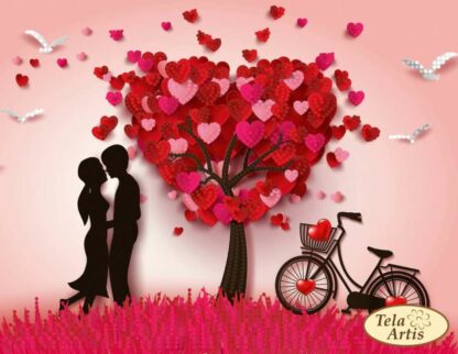 "Felice san Valentino. INSIEME". Schema ricamo a perline