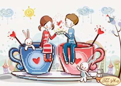"Felice san Valentino. L'amore è...". Schema ricamo a perline