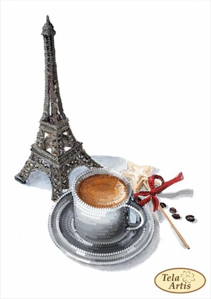 "It's coffee time Paris". Schema ricamo a perline