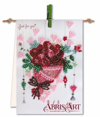 "Valentine". Kit-bandierina ricamo a perline