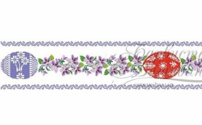 "Fiori viola". Runner ricamo a perline - Image 2