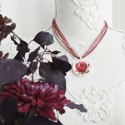 "Peonia". Kit-Collana micro-ricamo - Image 3