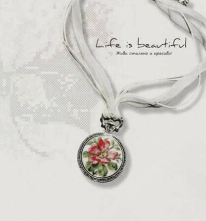 "Rosa selvatica". Kit-Collana micro-ricamo