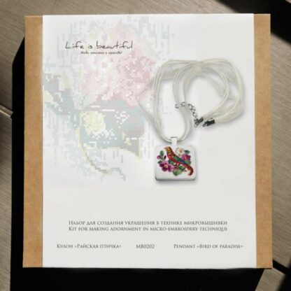 "Uccellino". Kit-Collana micro-ricamo - Image 3