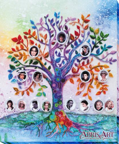 "Albero della famiglia, colorato". Kit ricamo a perline