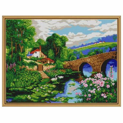 “Paesaggio con ponte”. Schema ricamo a perline - Image 2