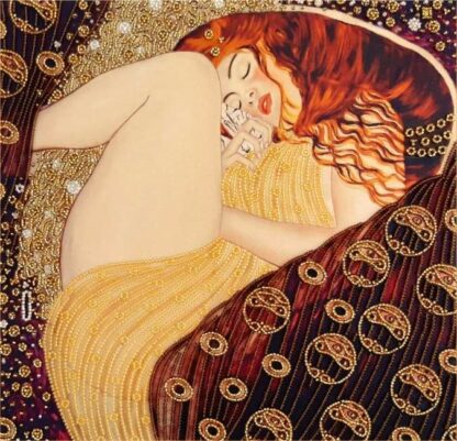 “Danae” di Gustav Klimt. Kit ricamo a perline