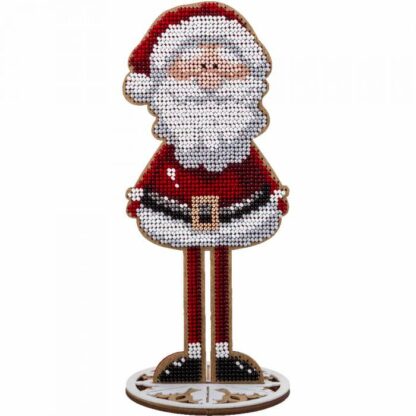 “Babbo Natale”. KIT-Decorazione ricamo a perline in legno