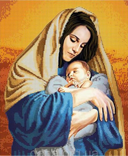 "Maria e il bambino Gesù". Schema ricamo a perline