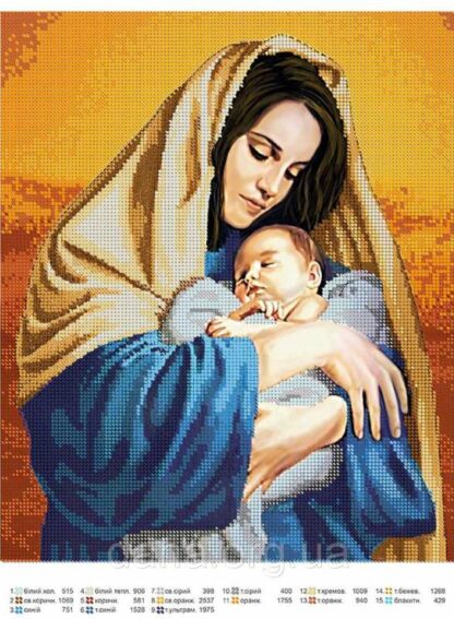 "Maria e il bambino Gesù". Schema ricamo a perline - Image 2
