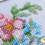 "Piccolo bouquet in stile vintage". Kit ricamo a perline con base di velours