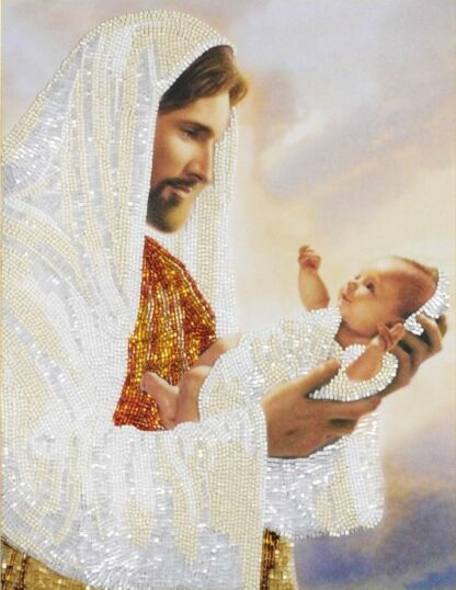 "Gesù con bambino". Kit ricamo a perline