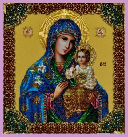 “Madre di Dio fiore immarcescibile”. Kit-icona ricamo a perline