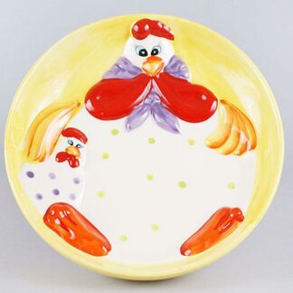 "Gallina". Piatto decorativo in ceramica