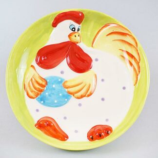 "Gallo". Piatto decorativo in ceramica