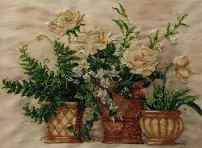 "Fiori in stile Shabby Chic". Schema ricamo a perline