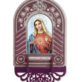“Cuore Immacolato di Maria”. Kit-icona con cornice ricamata a perline