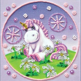 "Unicorno". Mini-kit ricamo a perline