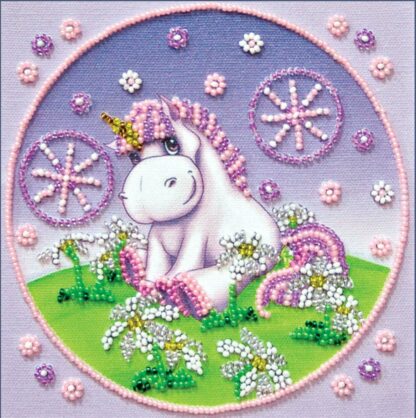 "Unicorno". Mini-kit ricamo a perline