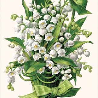 "Cestino con fiori di mughetto". Schema ricamo a perline