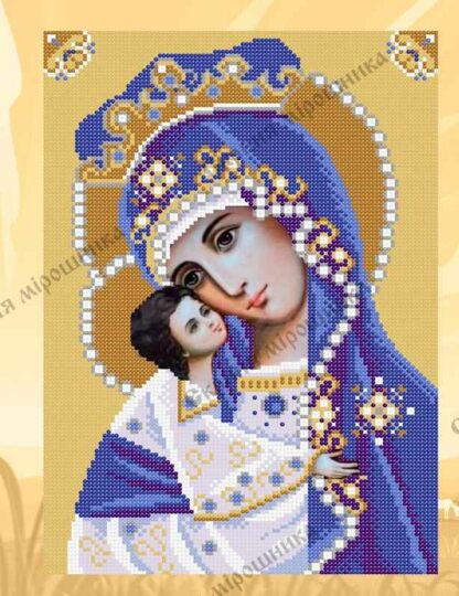 “Madonna di Kazan in blu”. Schema ricamo a perline